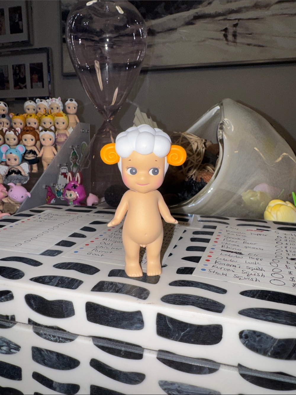 Sheep-Ear Baby Doll Figure in White & Orange - Kids Toy